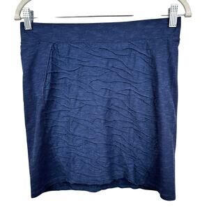 Toad & Co Sama Sama Skirt Navy Sm Pocket Textured Organic Cotton Outdoor Active